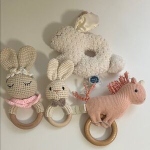 Mary Meyer Bunny and Unicorn Rattle Set